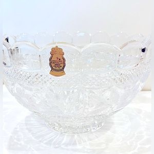 Vintage German Imperlux Large Handcut Lead Crystal Bowl